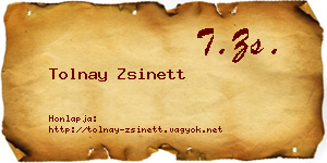 Tolnay Zsinett névjegykártya
